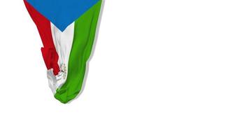 Equatorial Guinea Hanging Fabric Flag Waving in Wind 3D Rendering, Independence Day, National Day, Chroma Key, Luma Matte Selection of Flag video