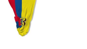 bandera de tela colgante de ecuador ondeando en el viento representación 3d, día de la independencia, día nacional, clave de croma, luma mate selección de bandera video