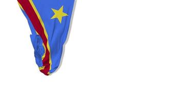 democratisch republiek van de Congo hangende kleding stof vlag golvend in wind 3d weergave, onafhankelijkheid dag, nationaal dag, chroma sleutel, luma matte selectie van vlag video