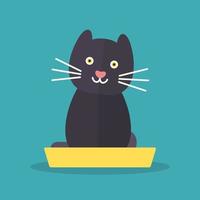 gato, vector, ilustración vector