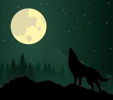 Wolf in mountains vector