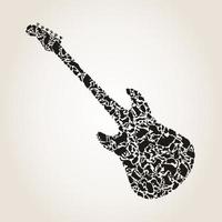 Guitar made of cats. A vector illustration