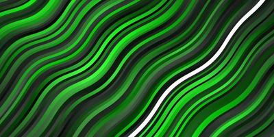 Dark Green vector pattern with curves.