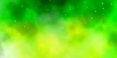 Light Green vector background with colorful stars.