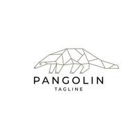 Abstract linear pangolin logo design vector template