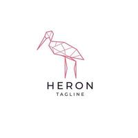 Heron geometric polygonal logo vector icon design template