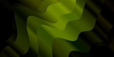 textura de vector verde oscuro con líneas torcidas.