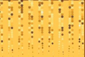 Light Yellow, Orange vector pattern with christmas snowflakes.