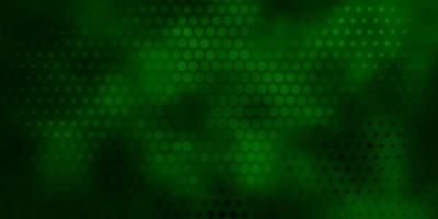 Dark Green vector background with circles.