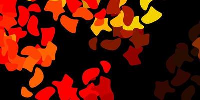 Dark red, yellow vector texture with memphis shapes.