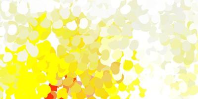 Light red, yellow vector pattern with abstract shapes.