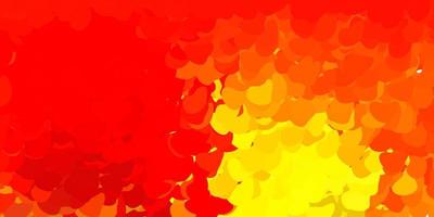 Light red, yellow vector texture with memphis shapes.