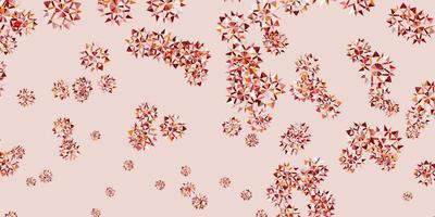 Light red, yellow vector pattern with colored snowflakes.