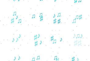 Light BLUE vector texture with musical notes.