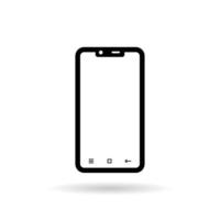 Smartphone icon. Handphone full screen. mobile phone. white background. Transparent black and white mobile phone. icon vector full screen handphone