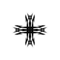 Plus icon. Cross sign. Simple style Christian holiday poster background symbol. Add button. Plus logo design element. Plus t-shirt printing. Vector for sticker.