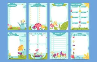 Set of Spring Journal Pages vector