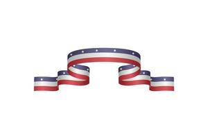 flag ribbon with the colors of the american country palette for independence day celebration decoration vector