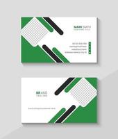 Green and white business card design template, Modern visiting card or name card vector