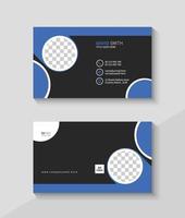 Business card design with black background, Clean and minimal name card vector