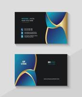 Business card design with black background, Clean and minimal name card vector