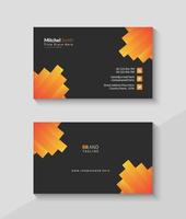 Business card design with black background, Clean and minimal name card vector