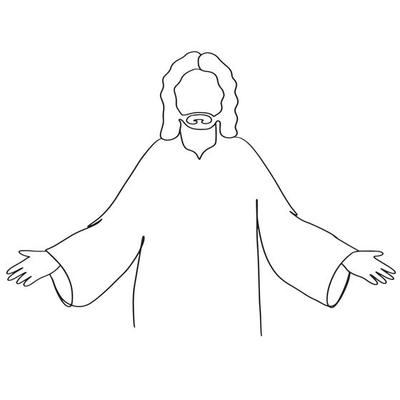 Religious Line Art, Jesus Simple Sketch, God Outline Drawing, Vector  Illustration, Faith graphic 18813627 Vector Art at Vecteezy