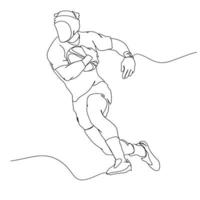 arte de línea de fútbol americano, dibujo de contorno rgby, boceto deportivo simple, gráfico de ilustración vectorial vector