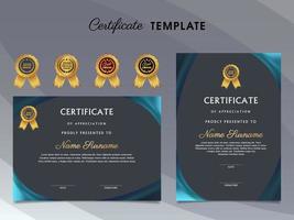 Luxury Certificate Award Design Template with dark background vector