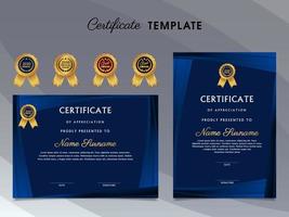 Luxury Certificate Award Design Template with dark background vector