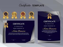 Luxury Certificate Award Design Template with dark background vector