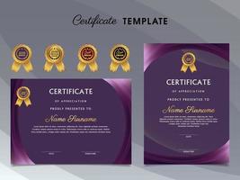 Luxury Certificate Award Design Template with dark background vector