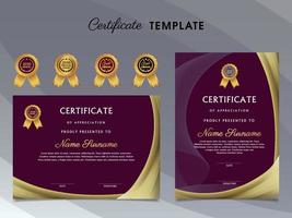 Luxury Certificate Award Design Template with dark background vector