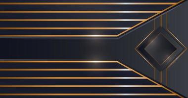 Abstract dark blue and gold background design vector