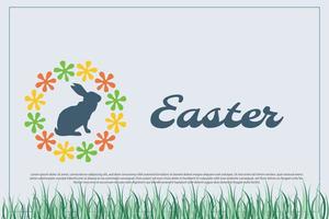 Happy Easter banner. Trendy Easter design with typography, hand painted strokes and dots, eggs, bunny ears, in pastel colors vector