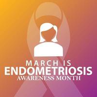 ilustración vectorial sobre el tema del mes de la conciencia de la endometriosis que se celebra cada año durante el mes de marzo. vector