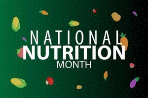 día internacional de la semana de la nutrición con frutas y verduras vector