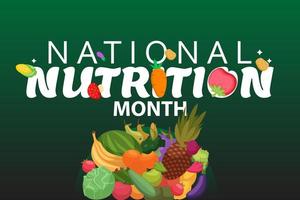 International nutrition week day with fruit and vegetable vector