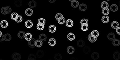 Dark gray vector texture with disease symbols.