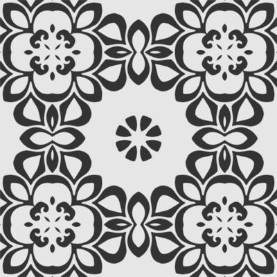 vector coloring geometric flower shapes and textile fabric pattern background.