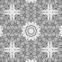 vector coloring geometric flower shapes and textile fabric pattern background.