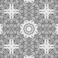 vector coloring geometric flower shapes and textile fabric pattern background.