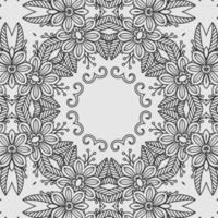 vector coloring geometric flower shapes and textile fabric pattern background.