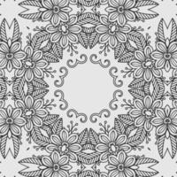 vector coloring geometric flower shapes and textile fabric pattern background.