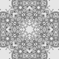 vector coloring geometric flower shapes and textile fabric pattern background.