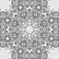 vector coloring geometric flower shapes and textile fabric pattern background.