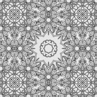vector coloring geometric flower shapes and textile fabric pattern background.