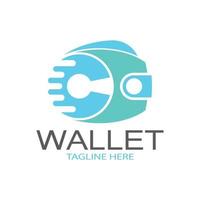 e wallet logo design illustration icon with a simple modern concept, for electronic wallets, digital money storage applications, digital savings, digital money transactions,vector vector