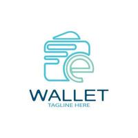 e wallet logo design illustration icon with a simple modern concept, for electronic wallets, digital money storage applications, digital savings, digital money transactions,vector vector