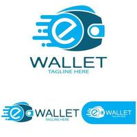 e wallet logo design illustration icon with a simple modern concept, for electronic wallets, digital money storage applications, digital savings, digital money transactions,vector vector